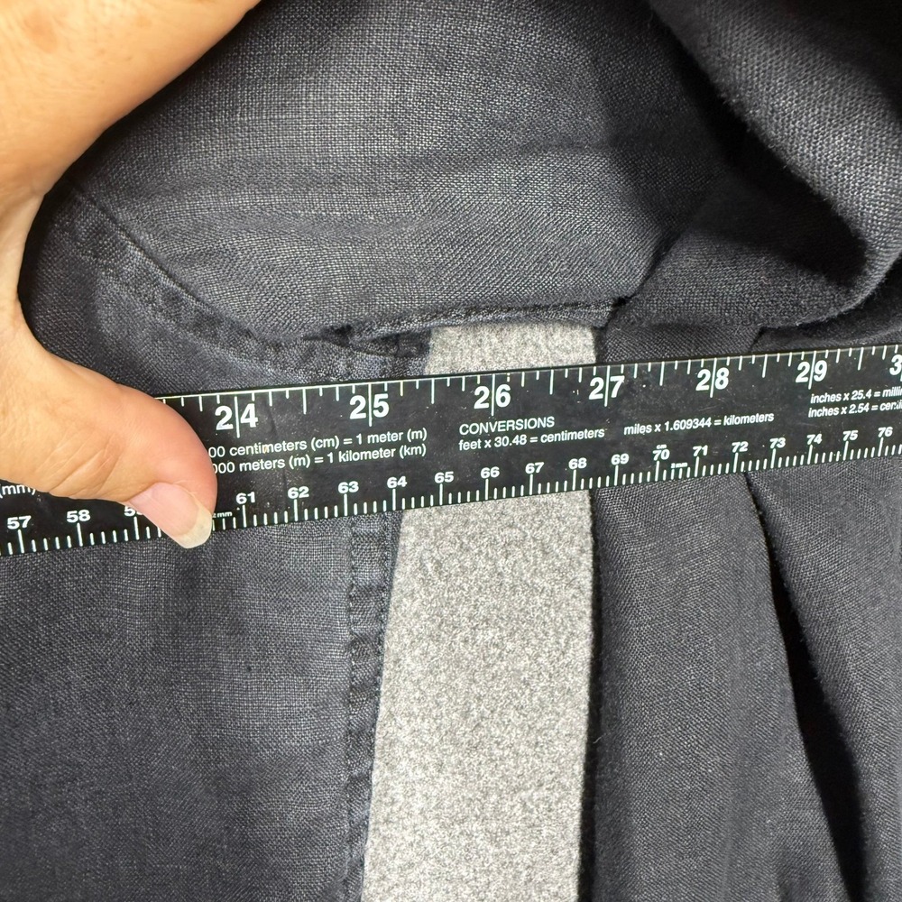 Y2K Inspired Lucky Brand 100% Linen Shirt Men's XL Charcoal Black Button Up - Picture 7 of 10